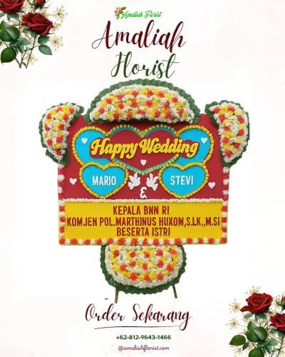 Karangan Papan Bunga Pernikahan di Kepunduhan